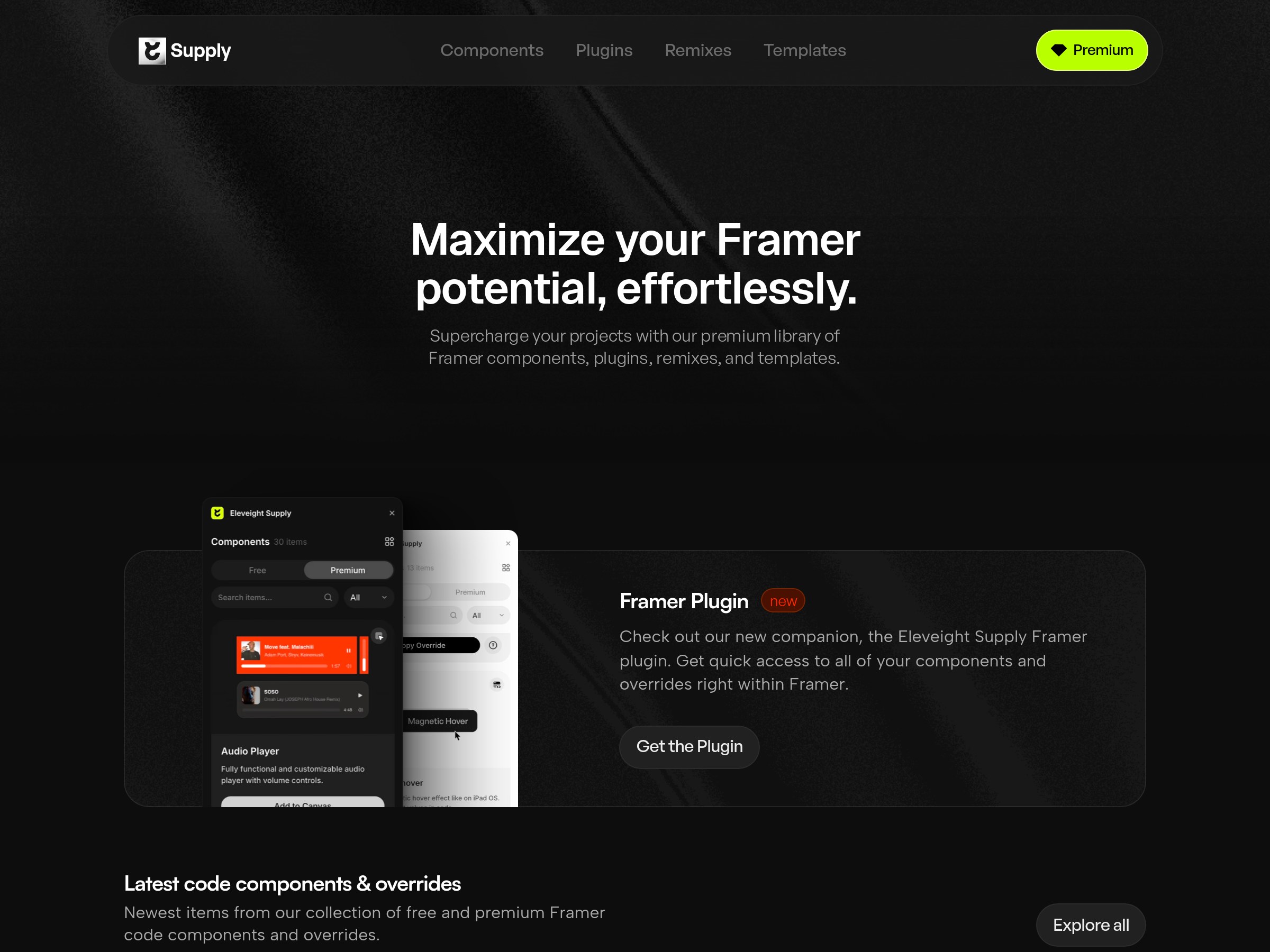 Eleveight Supply website in a restrained dark presentation